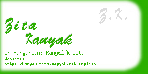 zita kanyak business card